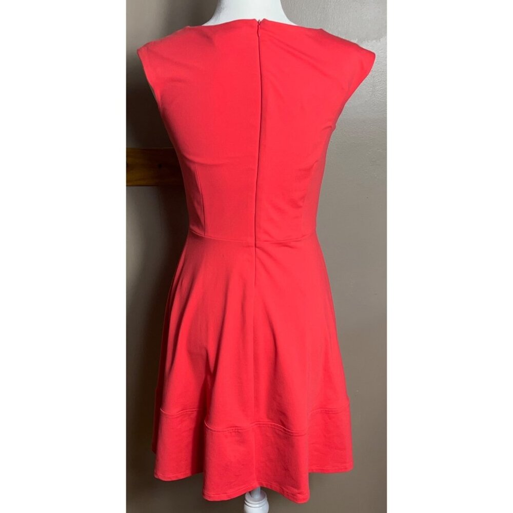 Cynthia Rowley Dress Coral Red Ponte A-line Festival Brunch Travel Resort Wom 4 - Picture 3 of 11